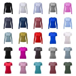 Lu-X Femmes Yoga Chemise à Manches Longues Sweat-Shirt à Manches Courtes Haut Court T-Shirt sans Couture Sport d'entraînement Femme vêtements de Sport lâche Jogging vêtements de Sport Tenue de Yoga séchage Rapide