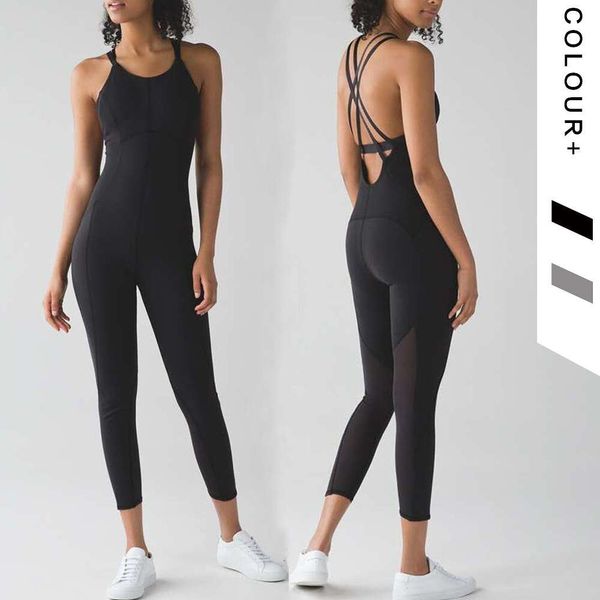 Lu Yoga BodySuit Align Jumpsuit Butt's Butt's Levant Yoga One Piece Tenue Long Pantal