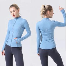 Lu Yoga-jas Dames Define Workout Sportjas Fitness lu-jas Sport Sneldrogend Sportkleding Top Effen Sweatshirt met rits Sportkleding Heet verkoop LL