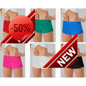 lu yoga-outfits Damessportshorts Casual Fitness Hotty Hotpants voor damesmeisjes Workout Gym Hardlopen Sportkleding lulus met ritssluiting