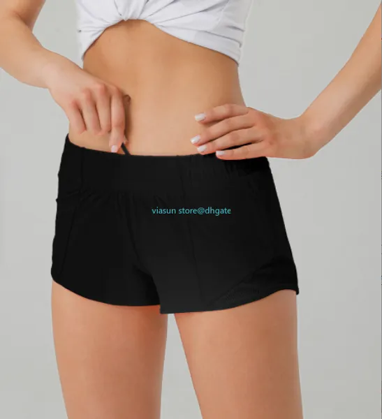 Lu Yoga Outfits Short de sport décontracté pour femme et fille avec poche zippée à séchage rapide Mesh6
