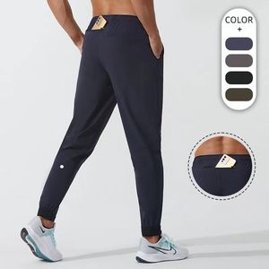 LU Pantalon de yoga pour homme et femme LL Pantalon de jogging long pour homme, tenue de sport, séchage rapide, cordon de serrage, poches de sport, pantalon de survêtement décontracté, taille élastique, fitness3