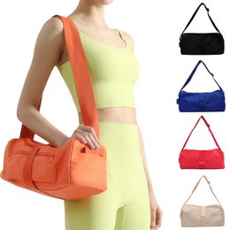 Lu Yoga – sac à bandoulière Premium pour femmes, petit sac Horizontal décontracté de couleur unie, asymétrique épaule dénudée, sac de Fitness classique en PU