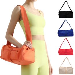 Lu Yoga-Bolso cruzado Premium para mujer, pequeño, Horizontal, informal, Color sólido, un hombro, PU, clásico, tostado, Fitness