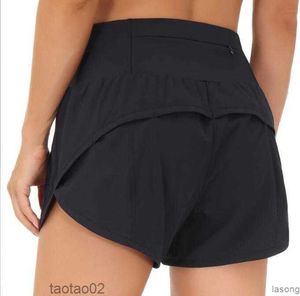 Lu Yoga Séchage rapide Sport Citrons Hotty Hot Shorts Femmes Casual Fitness Faux Deux pièces Résistant à la Lumière Doublé Leggings Courir Golf Biker Pantf35h