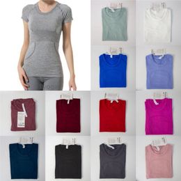 yoga shirt shirts korte mouwen dames yoga t-shirt t-shirts hoog elastisch ademend hardloopshirt sneldrogend naadloze korte mouwen sport fietsen gym outdoorkleding