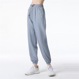 Lu yoga printemps et automne pantalons de sport à séchage rapide leggings amples pour femmes pantalons de course fitness pantalons longs décontractés lu-9018346r