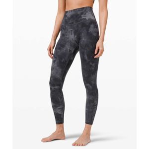 Lu Yoga taille cravate colorant pantalons de sport taille haute Squat preuve ventre contrôle jambières d'exercices 4 voies serré citron 520889