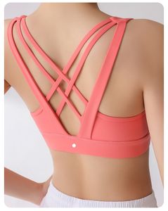 Lu Yoga femmes soutien-gorge moulante réservoir pour les femmes entraînement Fitness ll soutien-gorge haut femmes Push Up sans couture dos croisé Sport réservoir sous-vêtements course Gym WX203