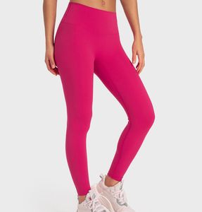 LU02 Naakt yoga -uitlijning broek dames leggings hoge taille sport ftness workout slijtage pant gym kleding hardlopen atletisch strak