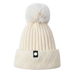 LU02 Label Gebreide Mutsen Hoed Winter Effen Kleur Bonnet Mutsen Hoeden Warm Houden