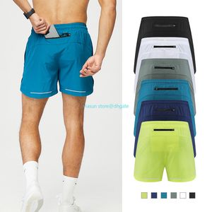 LU08 Pantalones cortos traje de yoga Hombres Pantalones cortos Verano Gimnasio Fitness Culturismo Correr Hombre Pantalón corto Hasta la rodilla Malla transpirable Ropa deportiva Diseñadores Pantalones de playa