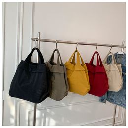 Lu158 Sac décontracté pour femmes, grand sac super léger, sac à main en tissu de nylon, sac à bandoulière simple pour classe étudiante, sac en toile