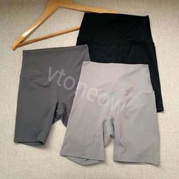 LU24SS Short de yoga féminin à taille haute - Pantalon de fitness à haute élasticité à sec et à séchage rapide et à haute élasticité