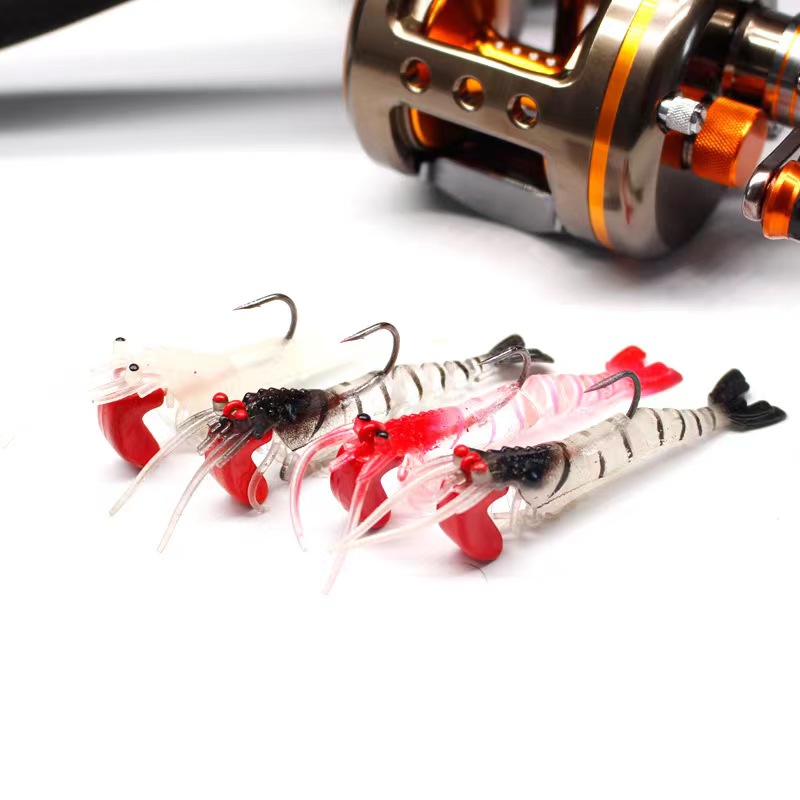 Lua bait Multi-section lead head shrimp jumping shrimp freshwater fishing whole layer imitation Lua glow-in-the-dark soft shrimp Lua fake bait