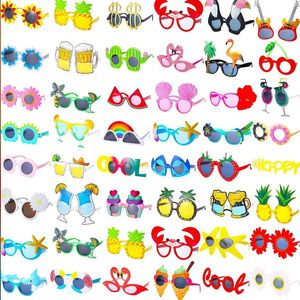 Luau Party Gafas de sol Gafas hawaianas divertidas Accesorios de disfraces tropicales Diversión Fiesta temática de playa de verano Cumpleaños Decoraciones rave Varios estilos