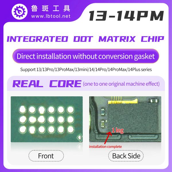 Luban JC I2C Dot Matrix Chip IC Face ID de reparación de ID de reparación para iPhone 11 12 13 14 15Pro MAX/MINI XR XR XMAX Pad Burning IC Reemplazo