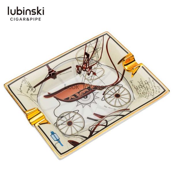 LUBINSKI tabac en céramique pour cendrier à cigarettes porte-cigare support Gadget avec boîte-cadeau HKD230901