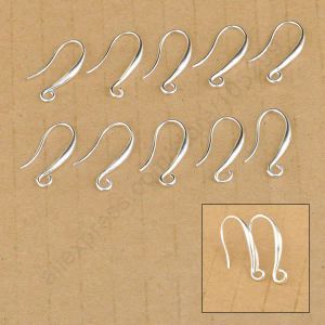 Lucite Gratis snelle verzending Maken van kralen Sieraden Accessoires Bevindingen Sterling Sier Hook Earring Pinch Smooth Ear Wires Vrouwen