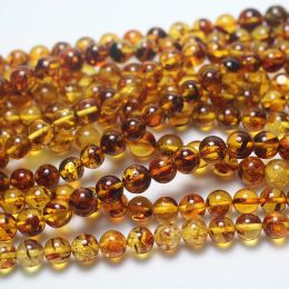 Lucite meihan naturel a + the Piebald Amber Rock Rock Stone Loose Strand Perles pour bijourie Gift DIY Design Gift