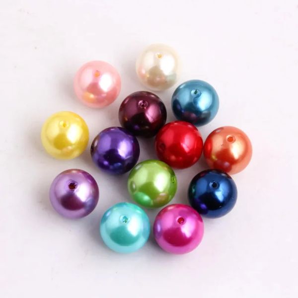 Lucite Oykza cuentas de perlas de imitación acrílicas gruesas de 20mm, 6mm a 28mm para fabricación de collares de joyería de moda para niños
