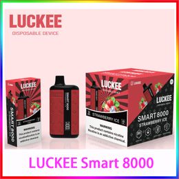 LUCKEE Smart 8000 inhalaciones 20 ml e-líquido 600 mAh batería Tipo -c bobina de malla recargable con indicador LED crazvapes
