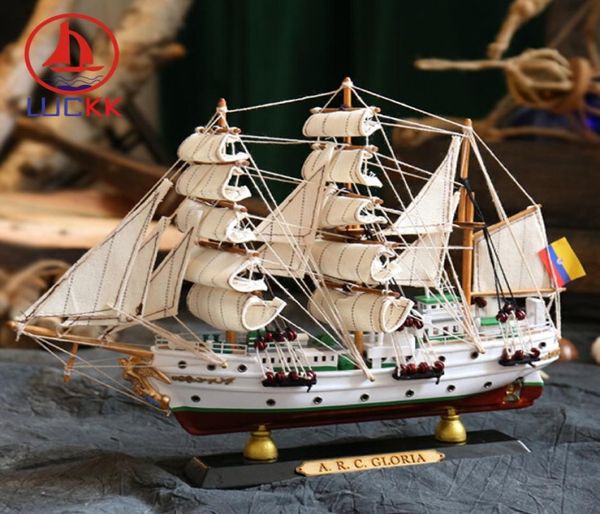 LUCKK Simulation ARC GLORIA Modèle de bateau à voile en bois Colombie Navires nautiques Figurines Moderne Décoration intérieure Accessoires5930808