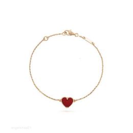 Lucky Clover Heart Bracelet Marque Lettre-v Cleef Tennis Chaîne Charme Bracelets Hommes Designer Bijoux pour Femmes Fête De Noël Or Rose