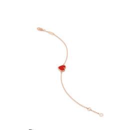 Lucky Clover Heart Bracelet Brand Letter-V Cleef Clain Chain Charm Bracelets Mens Designer Jewelry for Women Party Christmas Pres270y