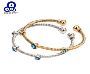 Lucky Dropping Oil Turkse Evil Eye Bangle Armband Goud Zilver Kleur Armbanden Geschenken voor Vrouwen Mannen Mode-sieraden EY67615322166