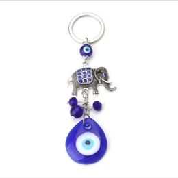 Luckant Elephant en forma de lágrima Evil Evil Eye Pends Evil Blue Eye Key Chain2238