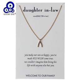 Lucky Eye Wish Bone Charms Necklace Choker Alloy Link Chain Card Letters For Women Lover Sieraden CN92 Chokers