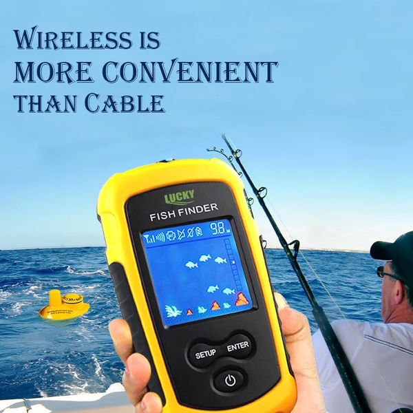 LUCKY FFCW1108-1 Sonar sans fil alerte de pêche détecteur de poisson sous-marin écho sondeur détecteur de pêche Portable détecteur de poisson 240229