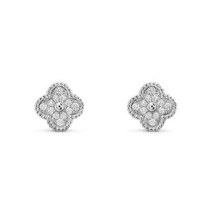 Boucles d'oreilles porte-bonheur trèfle à quatre feuilles pour femmes, bijoux de luxe, lettre V, cleef, diamant, 240v