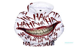 Lucky Friday Haha Joker grappige 3d Halloween Crazy Smile pullover Hoodie Sweatshirt mode streetwear jack unisex Sportwear3307350