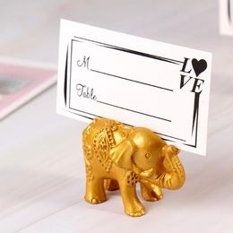 Porte-cartes porte-bonheur en forme d'éléphant doré, porte-nom de Table, centre de table de mariage, cadeaux, décoration de fête