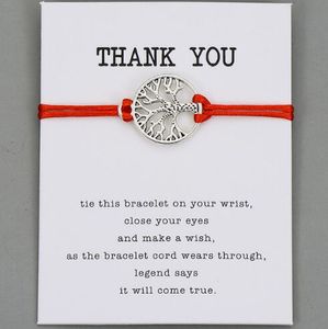 Lucky Life Tree Red String Wish Bracelet Pour Femmes Hommes Enfants Réglable Corde Tressée Bracelet Maman Fille Couple Cadeau