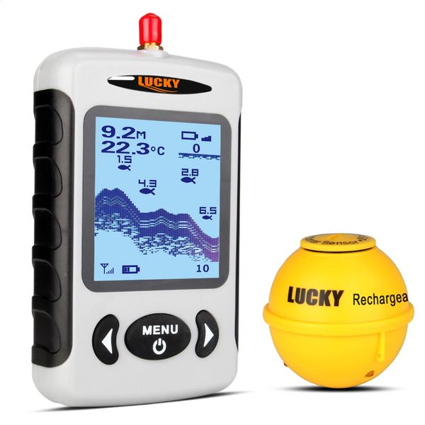 Lucky Portable Professional Sounder sans fil sonar Fish Finder Fishing Probe Detecteur Fishfinder avec Dot Matrix For Outdoor 240422