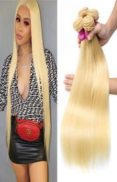 Lucky Queen brésilien Hair Blonde Bundles tisse 134 PC Blonde Full 613 Color Remy 100 Extensions de cheveux humains 1030 Inch5737159