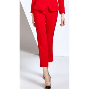 Lucky Red Pantsuits Women Suits Plus Size Custom Made Ladies Blazer+broek voor werkpakje Wedding Party