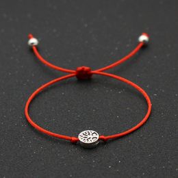 Bracelets porte-bonheur en fil rouge, breloque arbre de vie pour femmes, bijoux d'amitié faits à la main