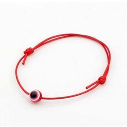 Cordon de cire rouge chanceux Bracelet réglable mauvais œil pour femmes hommes chaîne de corde Bracelets rouges