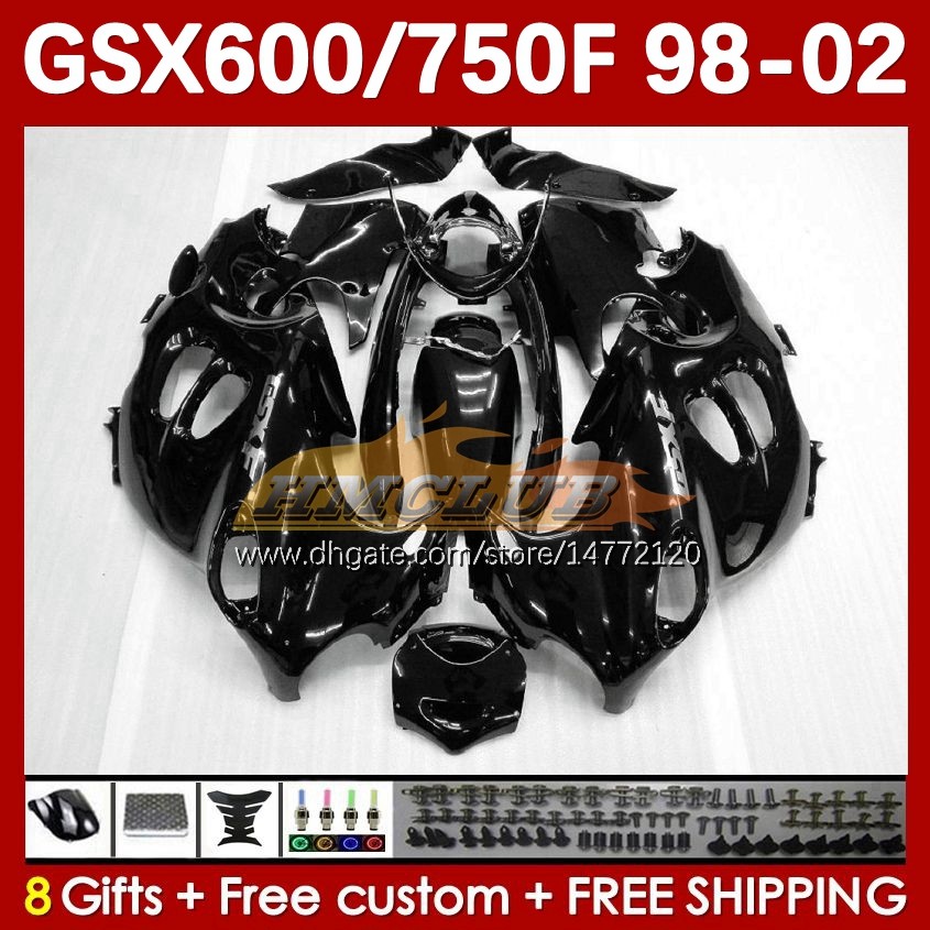 Body For SUZUKI KATANA GSX600F GSXF600 GSXF750 GSXF 600 750 CC 98 99 00 01 02 169No.1 600CC 750CC GSX750F GSXF-600 GSXF-750 1998 1999 2000 2001 2002 Fairing black stock