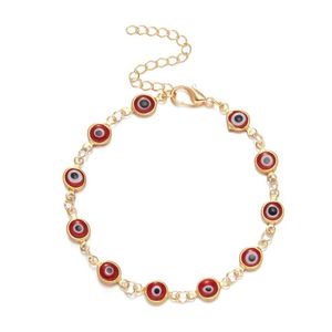 Bracelet pour les yeux malfaiteurs de dinde chanceux pour les femmes colorées rouges bleu œil ajusté chaîne métallique Bangles Bonne chance