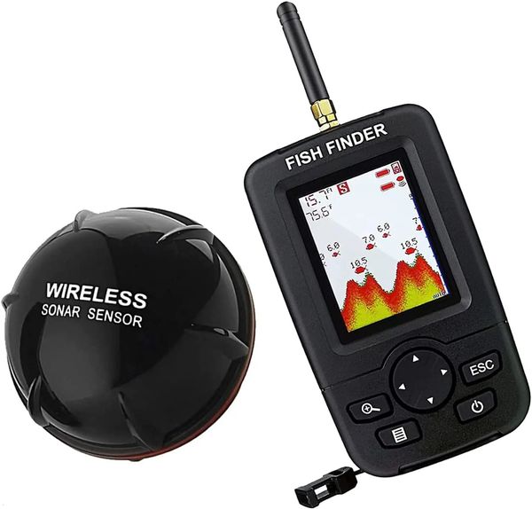 Lucky Wiless Sonar Fishing Alert Fish Finder Underwater Echo Sounder Fishing Detector Portable Fish Finder 240422