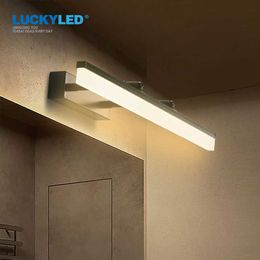 Luckyled LED Wandlamp Badkamer Licht 40 cm 50 cm 60cm AC 85-265V spiegelverlichting ijdelheid licht 3 kleuren dimbaar schakelwandelicht 210724