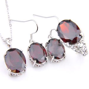 Luckyshine cadeau de noël mode Vintage Champagne cristal zircon cubique 925 argent pendentifs boucles d'oreilles anneaux ensembles de bijoux de mariage nouveau chaud