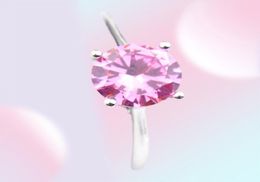LuckyShine rond topaze anneaux 925 argent rose cubique zircone fête femmes bague taille 7 8 9232N4316028