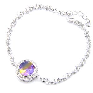 LUCKYSHINE Bruiloften Sieraden Gift 925 Sterling Zilver Armband Ronde Bi Gekleurde Tourmaline Gems Dames Armband Armbanden Gratis Shippings