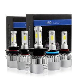 LUCKZHE 2 STKS H4 LED H7 H11 H8 9005 HB3 9006 HB4 H13 9004 9007 COB S2 Auto Auto Koplamp 72W 8000LM 6500K